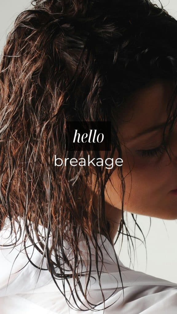 woman with damp, broken hair