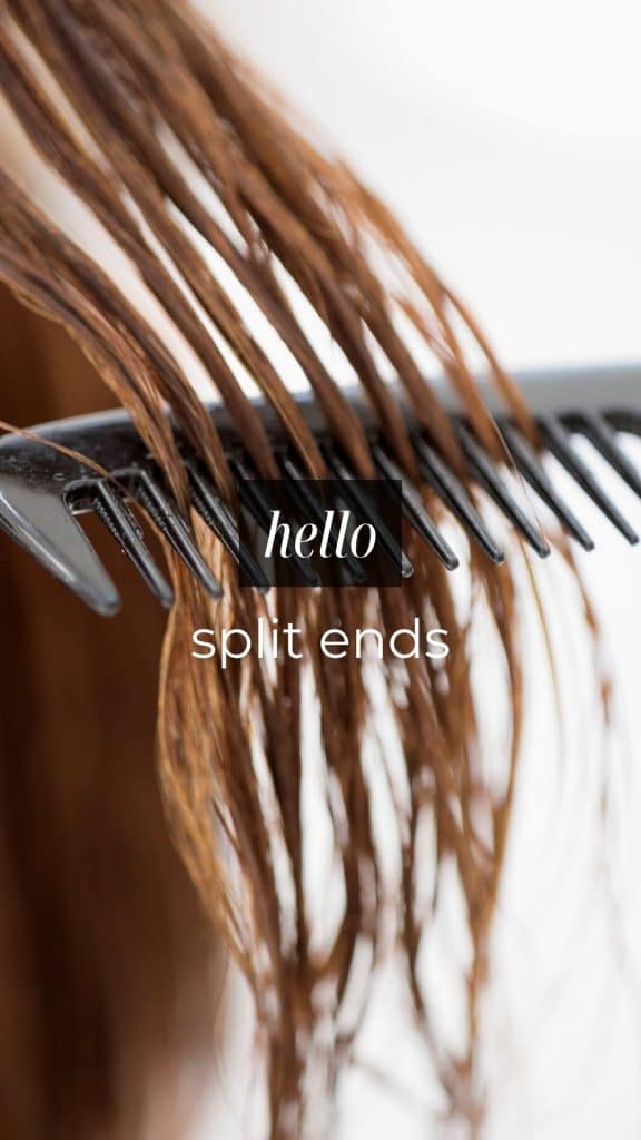 combing through damp hair