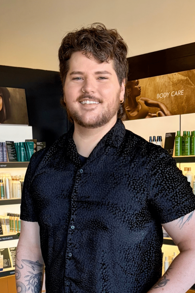 male massage therapist at award-winning Aveda spa in Woodhaven michigan